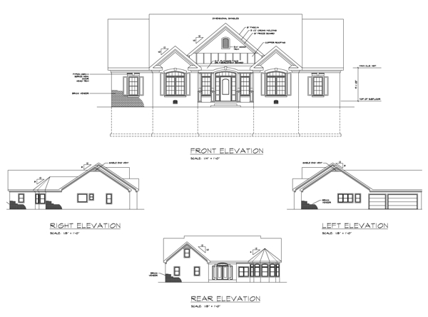 Rear Elevation image of The Brookshire House Plan
